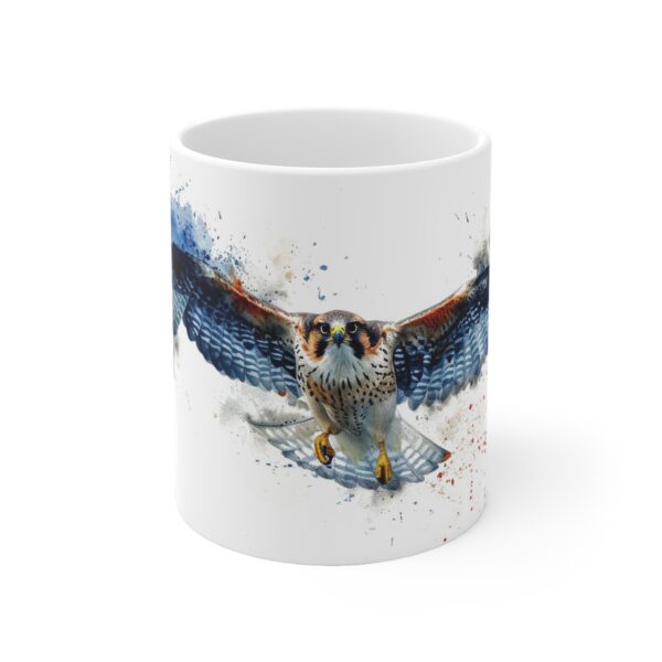 Aquarell Tasse mit Fliegendem Falken - Keramik für Künstler und Naturliebhaber