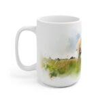 Weiße Keramiktasse mit süßem Schaf im Aquarell-Stil – Niedliche Tiermotiv-Tasse