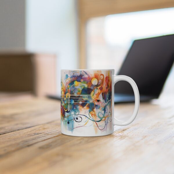 Künstlerische Aquarell Tasse mit Musiknoten für Musikliebhaber