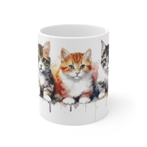 Niedliche Kätzchen Tasse - Aquarell Becher für Katzenliebhaber