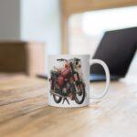 Retro Moped Coffee Mug Classic East German Motorcycle Illustration S50, S51, Vintage Bike Art Cup