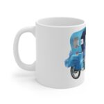 East German DDR Moped Mug Classic Duo Schwalbe Motorcycle Art, Retro Watercolor Coffee Cup