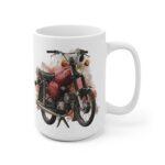 Retro Moped Coffee Mug Classic East German Motorcycle Illustration S50, S51, Vintage Bike Art Cup