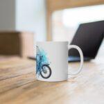 East German DDR Moped Mug Classic Duo Schwalbe Motorcycle Art, Retro Watercolor Coffee Cup