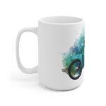 Aquarell-Tasse mit klassischem DDR Moped Schwalbe Retro Zweirad Illustration