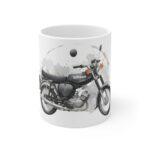 intage East German Moped Mug Classic S50 S51 Style Motorcycle Art, Retro Watercolor Coffee Cup