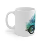 Aquarell-Tasse mit klassischem DDR Moped Schwalbe Retro Zweirad Illustration
