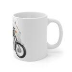 intage East German Moped Mug Classic S50 S51 Style Motorcycle Art, Retro Watercolor Coffee Cup