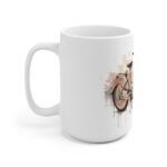 Vintage DDR SR2 Moped Mug Classic East German Motorcycle Art, Retro Watercolor Coffee Cup