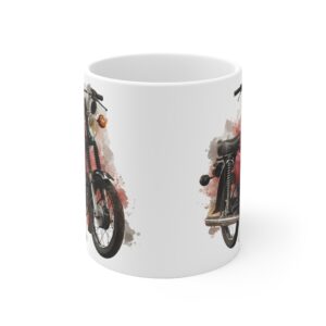 Retro Moped Coffee Mug Classic East German Motorcycle Illustration S50, S51, Vintage Bike Art Cup