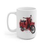 Aquarell-Tasse mit klassischem DDR Moped Schwalbe Retro Zweirad Illustration