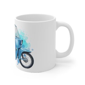 East German DDR Moped Mug Classic Duo Schwalbe Motorcycle Art, Retro Watercolor Coffee Cup