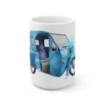 East German DDR Moped Mug Classic Duo Schwalbe Motorcycle Art, Retro Watercolor Coffee Cup
