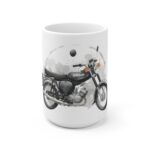 intage East German Moped Mug Classic S50 S51 Style Motorcycle Art, Retro Watercolor Coffee Cup