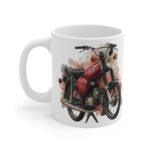 Retro Moped Coffee Mug Classic East German Motorcycle Illustration S50, S51, Vintage Bike Art Cup