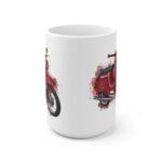 Aquarell-Tasse mit klassischem DDR Moped Schwalbe Retro Zweirad Illustration