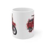Aquarell-Tasse mit klassischem DDR Moped Schwalbe Retro Zweirad Illustration