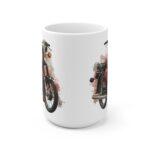 Retro Moped Coffee Mug Classic East German Motorcycle Illustration S50, S51, Vintage Bike Art Cup