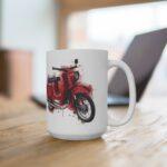 Aquarell-Tasse mit klassischem DDR Moped Schwalbe Retro Zweirad Illustration