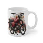 Retro Moped Coffee Mug Classic East German Motorcycle Illustration S50, S51, Vintage Bike Art Cup