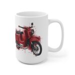 Aquarell-Tasse mit klassischem DDR Moped Schwalbe Retro Zweirad Illustration