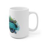 Aquarell-Tasse mit klassischem DDR Moped Schwalbe Retro Zweirad Illustration