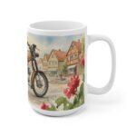 Simson S51 Tasse – DDR Kult-Moped als Aquarellmotiv in historischer Altstadt