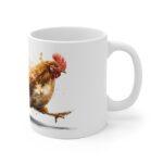 Huhn Aquarell Tasse - Dynamisches Bauernhof Huhn in ausdrucksstarker Aquarellkunst
