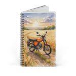 Simson S51 Ringbuch Notizbuch – DDR Kult-Moped im Aquarellstil bei Sonnenuntergang