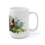 Hühner Aquarell Tasse - Bauernhof Hühnergruppe in lebendiger Aquarellkunst