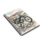 Simson S51 Ringbuch Notizbuch – DDR Kult-Moped im Aquarellstil an der Tankstelle