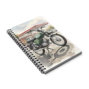 Simson S51 Ringbuch Notizbuch – DDR Kult-Moped im Aquarellstil an der Tankstelle