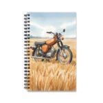 Simson S51 Ringbuch Notizbuch – DDR Kult-Moped im Aquarellstil auf dem Feld