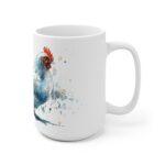 Huhn Aquarell Tasse - Blaues Bauernhof Huhn mit kräftigen Aquarellspritzern