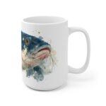 Künstlerische Catfish Aquarell Tasse für Naturfreunde || Mystische Wels Tasse im Aquarell-Design – Ideal als Geschenk