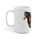 Braunes Pferd Aquarell Tasse - Galoppierendes Pferd in Aquarellkunst