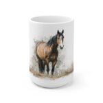 Pferd Aquarell Tasse - Ruhiges stehendes Pferd in Aquarellkunst