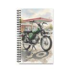 Simson S51 Ringbuch Notizbuch – DDR Kult-Moped im Aquarellstil an der Tankstelle