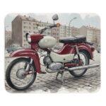Simson Star Mauspad – DDR Kult-Moped als Aquarellmotiv
