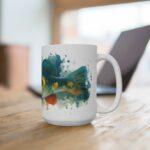 Barsch Aquarell Tasse – Stilvolles Design für Fischliebhaber || Moderne Aquarell Tasse mit Barschmotiv – Perfektes Geschenk für Naturliebhaber