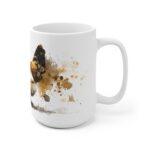 Huhn Aquarell Tasse - Goldenes Bauernhof Huhn in ausdrucksstarker Aquarellkunst