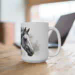 Weißes Pferd Portrait Aquarell Tasse - Elegantes Pferdegesicht