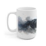 Schwarzes Pferd Aquarell Tasse - Kraftvolles Galopp Motiv