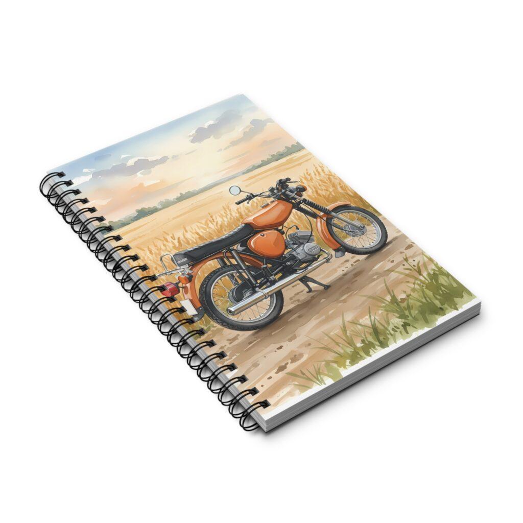 Simson S51 Ringbuch Notizbuch &ndash; DDR Kult-Moped als Aquarellmotiv