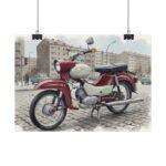 Simson Star SR4 Poster – DDR Kult-Moped in klassischer Stadtszene