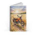 Simson S51 Ringbuch Notizbuch – DDR Kult-Moped im Aquarellstil bei Sonnenuntergang