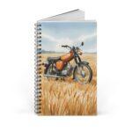 Simson S51 Ringbuch Notizbuch – DDR Kult-Moped im Aquarellstil auf dem Feld