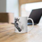 Weißes Pferd Portrait Aquarell Tasse - Elegantes Pferdegesicht