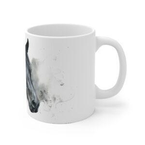 Schwarzes Pferd Portrait Aquarell Tasse - Edles Pferdegesicht