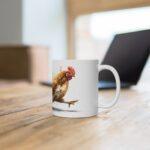 Huhn Aquarell Tasse - Dynamisches Bauernhof Huhn in ausdrucksstarker Aquarellkunst